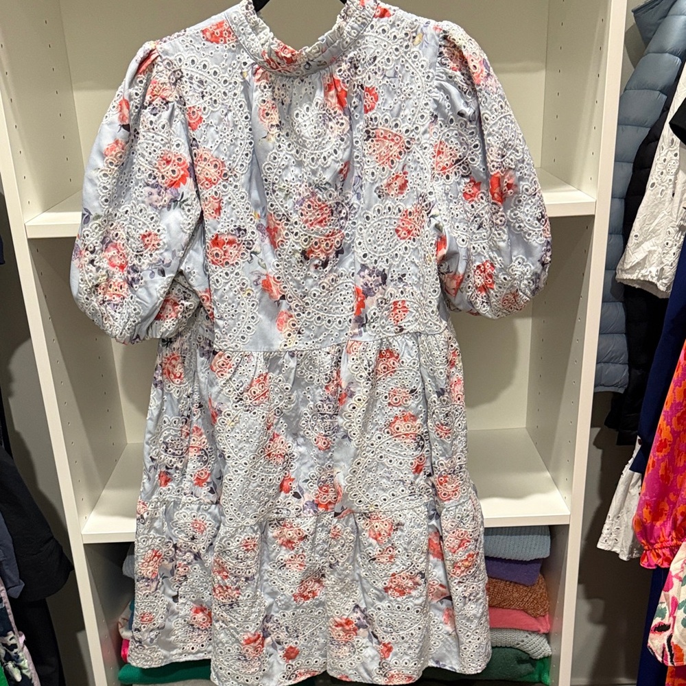 Floral Dress with Puff Sleeves - Picture 3 of 3